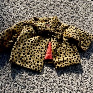 Girls leopard fur jacket